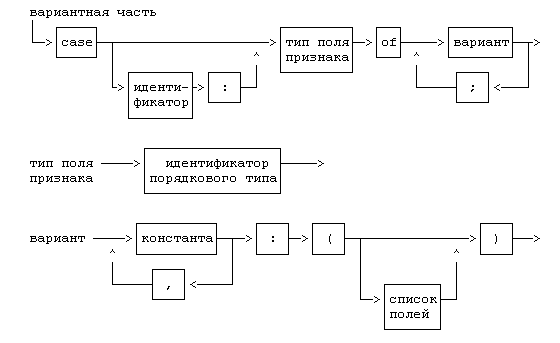 Структурная диаграмма для записи с вариантами
